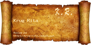 Krug Rita névjegykártya